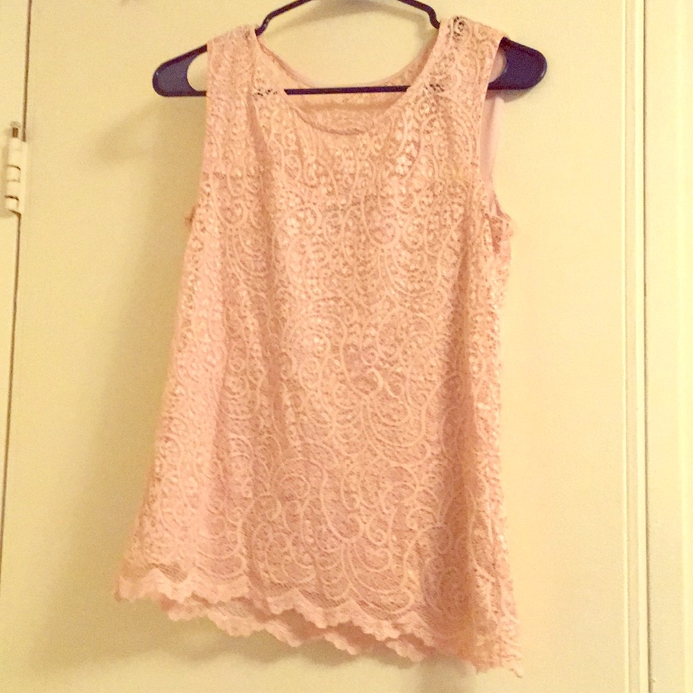 Lace blush blouse